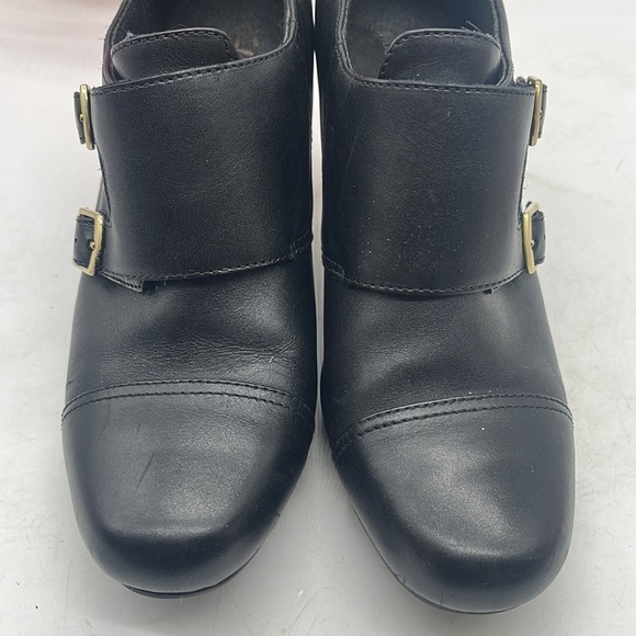 Clarks Bendables Black Heels with Gold Buckles Size 9.5 BAB4728A - Picture 3 of 9